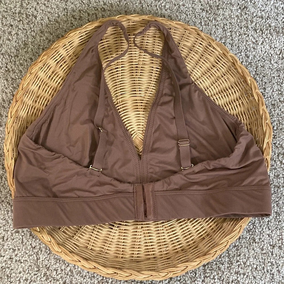 Joyspun Womens Unlined Soft Brushed Plunge Bralette Size Xl Moroccan Brown - Picture 6 of 8
